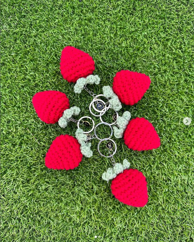 Crochet Strawberry Keychain Nu Ti Business